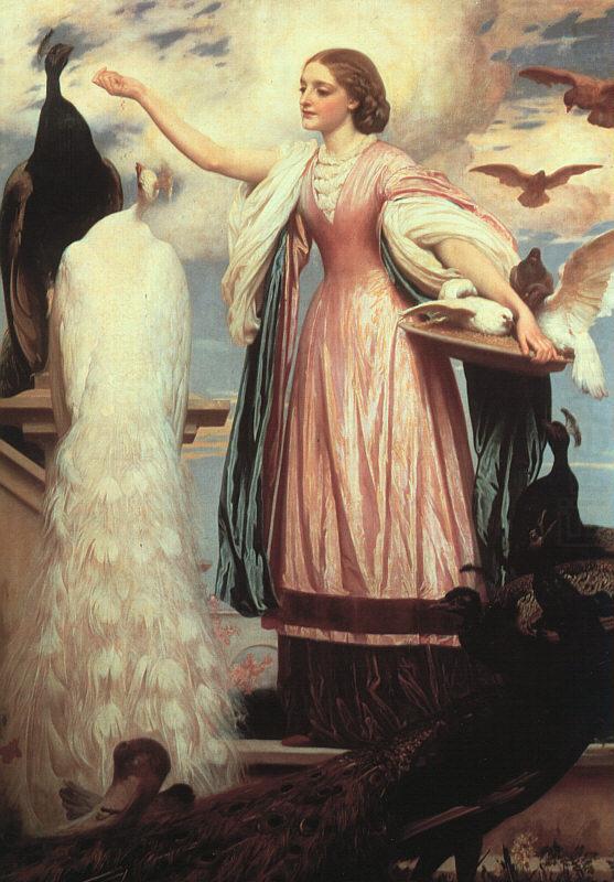 A Girl Feeding a Peacock, Lord Frederic Leighton